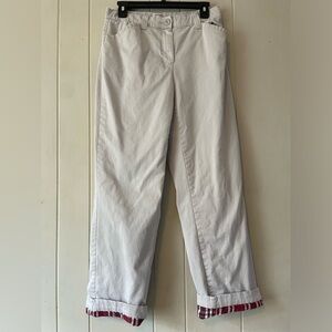 VTG L.L. Bean Flannel Lined Khaki Pants Size 10